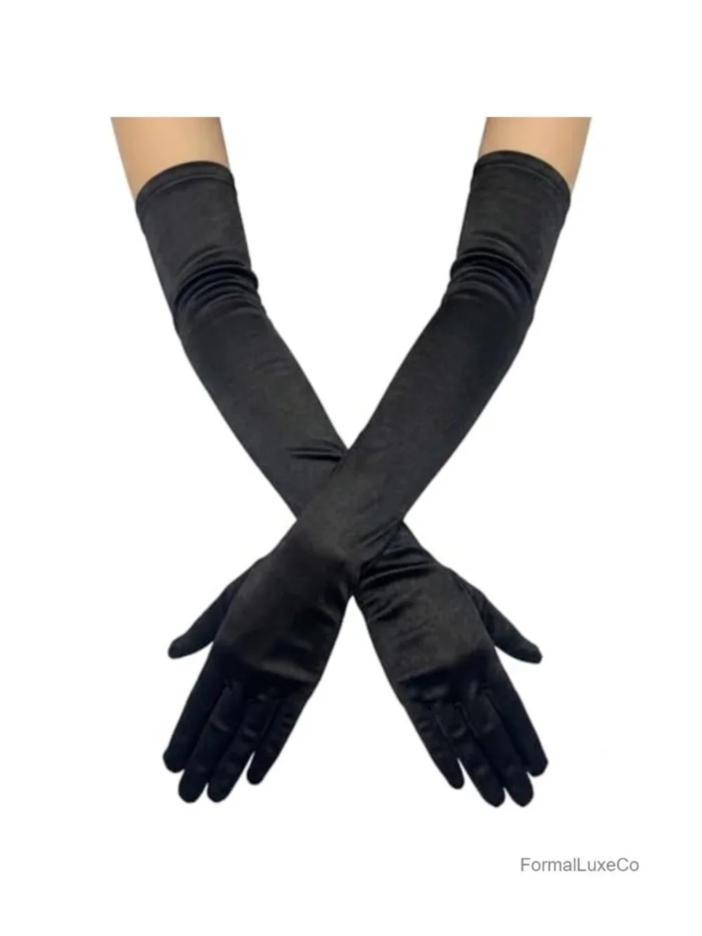 Satin Lace Long Gloves, Evening Party Opera Gloves, Stretchy Sheer Gloves